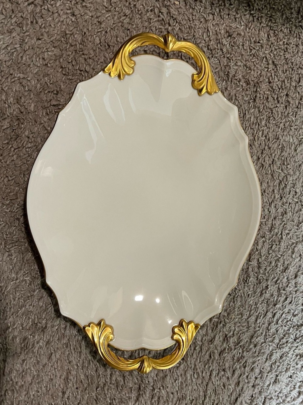 Vintage Lenox Valencia 24 K Gold Trim Oval Serving platter